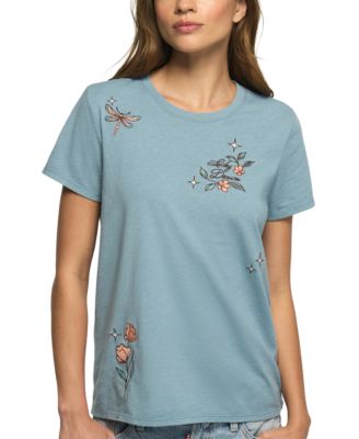 Lucky Brand женская футболка с круглым вырезом и графическим цветочным принтом