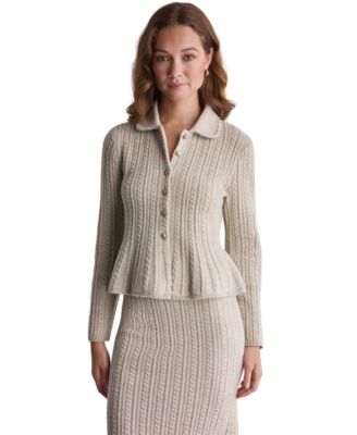 Женский кардиган BCBG Peplum Cable-Knit