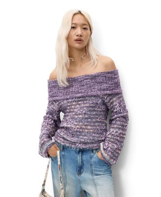Desigual женский свитер из вязаной ткани с полосатым текстурным узором