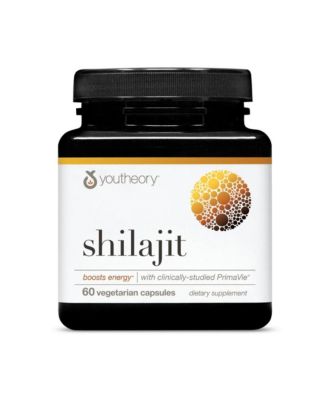 Youtheory Shilajit 500 Milligram Shilajit Capsules  Energy Supplement Shilajit Supports Stamina and Endurance 60 Vegetarian Capsules