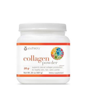 Youtheory Collagen Powder Premium Collagen Supplement with Vitamin C and Biotin Healthy Hair, Skin, Nails and Joints Unflavored 20 Ounce