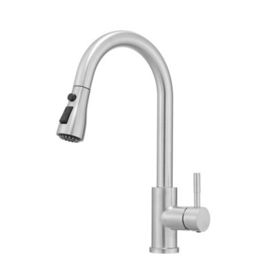 Кухонный смеситель Thirtypeachy Single Handle High Arc Pull-Down, нержавеющая сталь с 3 режимами распыления