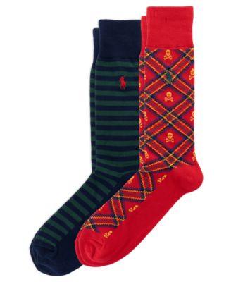 Мужские носки Polo Ralph Lauren с узором тартан и черепом, 2 шт.