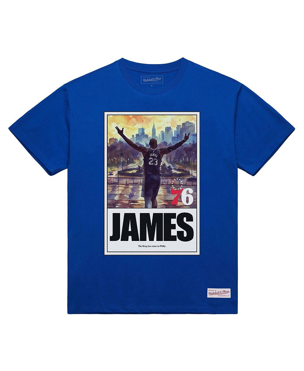 Мужская футболка Mitchell & Ness LeBron James Royal Philadelphia 76ers King Arrived