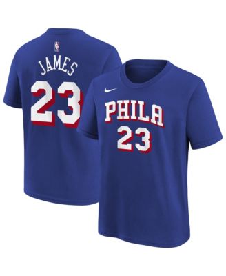 Nike Big Boys and Girls LeBron James Royal Philadelphia 76ers Icon Name & Number T-Shirt