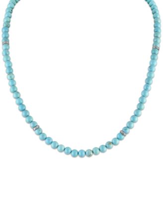 Мужское ожерелье Esquire Men's Jewelry из бирюзы на цепочке из стерлингового серебра с позолотой 18 карат