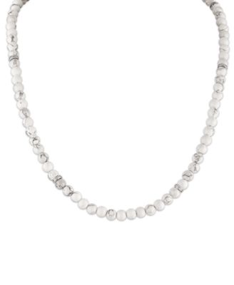 Мужское ожерелье Esquire Men's Jewelry из белого хоулита (22") на застежке-карабине из стерлингового серебра с позолотой 18 карат