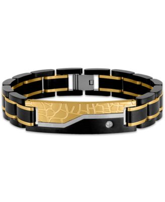 Мужской браслет Esquire Men's Jewelry с бриллиантами и двухцветными звеньями