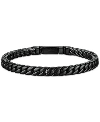 Мужской браслет Esquire Men's Jewelry из нержавеющей стали с черным IP-покрытием, плетением curb, двойным слоем и коробчатой застежкой, 8,5"