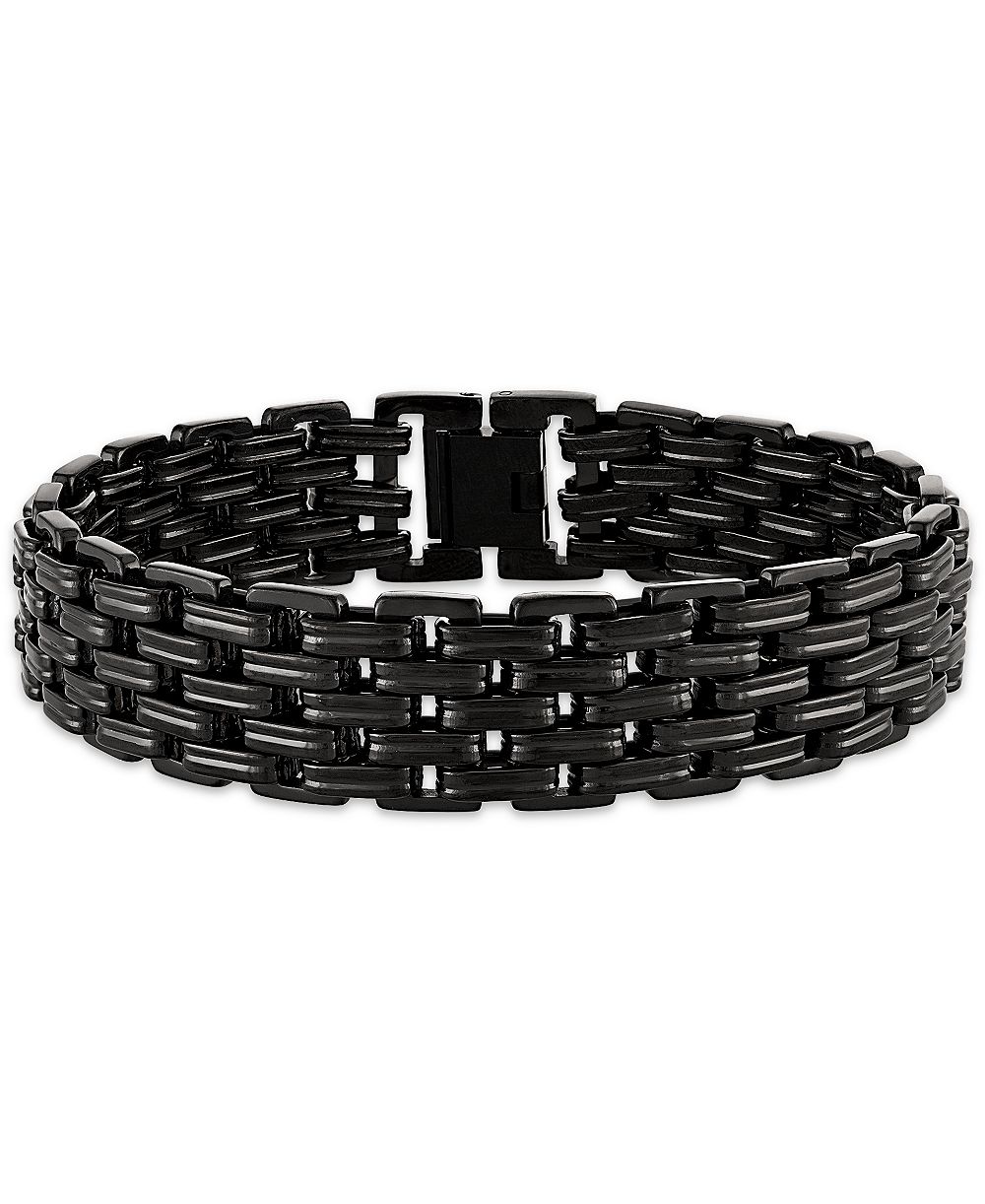 Esquire Men's Jewelry Black IP-Plated Stainless Steel Chain 8.5" Bracelet (16mm)