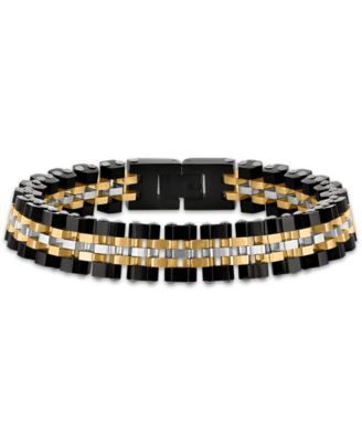 Полированный браслет с шестигранными звеньями в трех цветах, Esquire Men's Jewelry