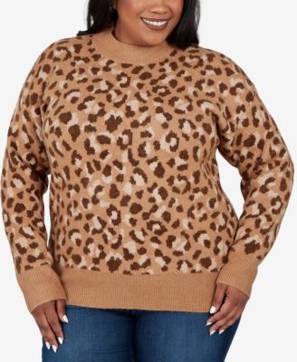 HEARTS OF PALM pullover с леопардовым принтом Plus Size