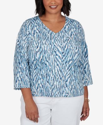 HEART OF PLAM блузка Plus Size с анималистичным принтом и V-образным вырезом