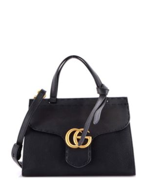 Сумка Gucci Mini GG Marmont с ручкой, б/у, кожаная