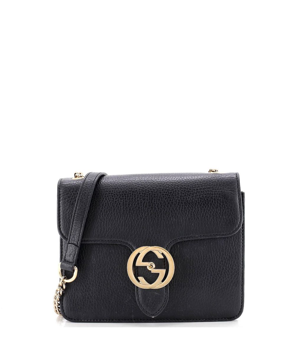 Брендовая сумка на плечо Gucci Small Interlocking из кожи, б/у