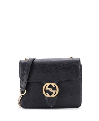 Брендовая сумка на плечо Gucci Small Interlocking из кожи, б/у