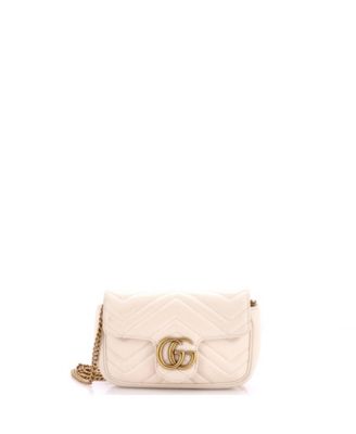 Pre-Owned Gucci кожаная сумка Super Mini GG Marmont Flap Matelasse