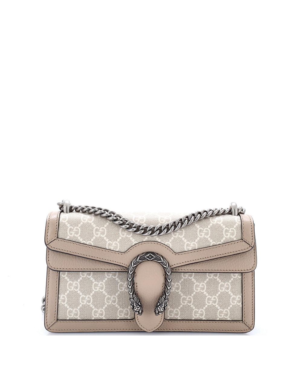 Gucci сумка Dionysus Small GG Coated Canvas с кожаной отделкой, б/у