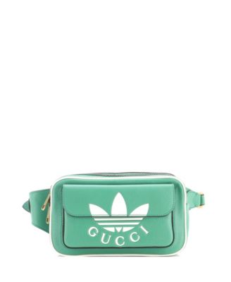 Брендовая сумка-пояс Gucci x adidas Zip Belt Bag из кожи