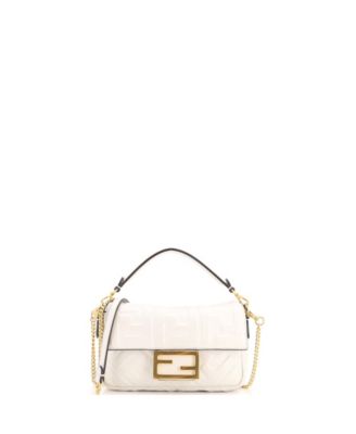 Fendi мини-сумка Baguette NM Zucca из кожи с тиснением