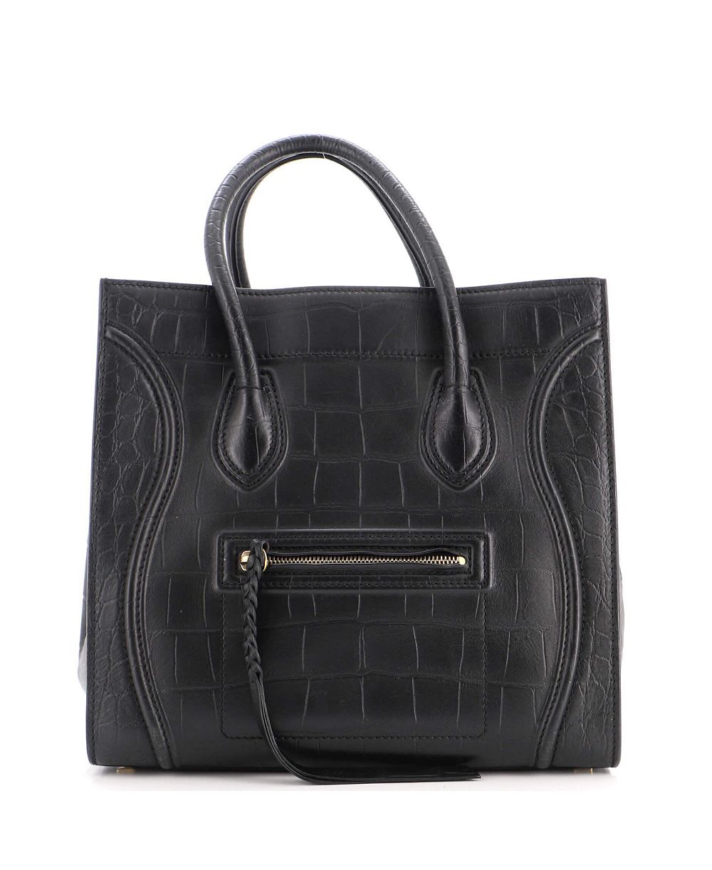 Pre-Owned Celine Medium Phantom Bag Embossed Leather