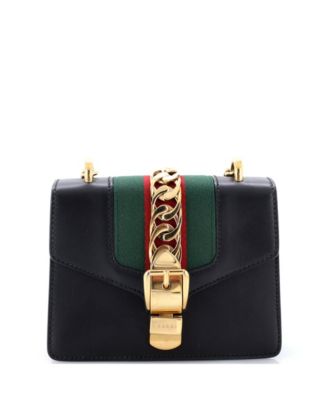 Pre-Owned Gucci Mini Sylvie Chain Shoulder Bag Leather