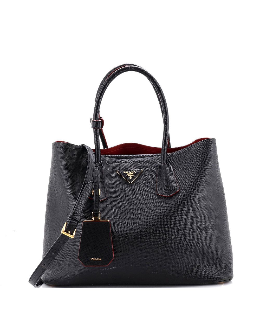 Prada Medium Cuir Double Tote Saffiano Leather Женский