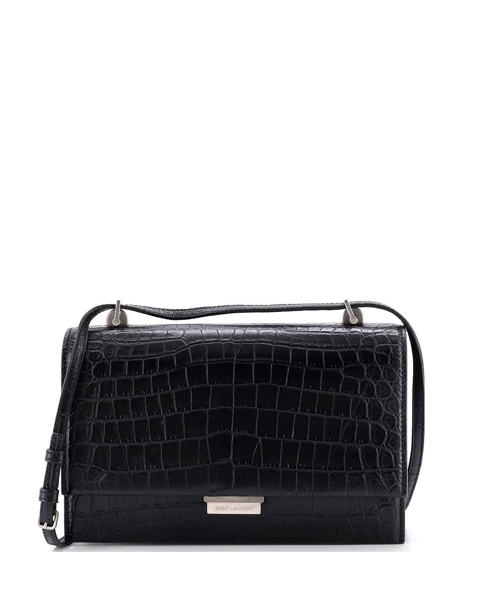 Pre-Owned Saint Laurent Small Babylone Crossbody Bag Embossed Leather