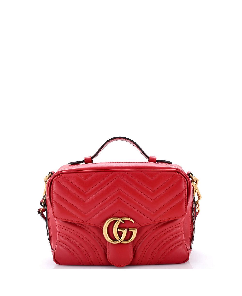 Pre-Owned Gucci маленькая сумка через плечо GG Marmont Zip Around, кожа matelasse