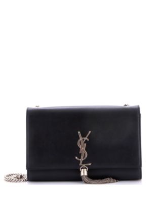 Pre-Owned Saint Laurent Medium Classic Monogram Tassel Crossbody Bag Leather
