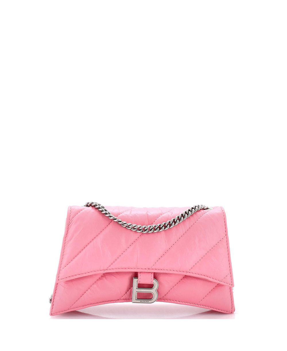 Pre-Owned Balenciaga Small Crush Chain Flap Bag Quilted Crushed Calfskin