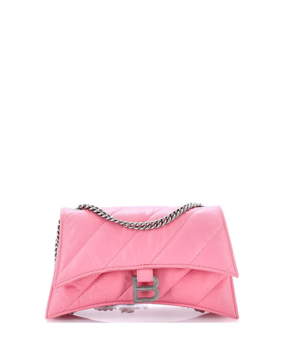Pre-Owned Balenciaga Small Crush Chain Flap Bag Quilted Crushed Calfskin