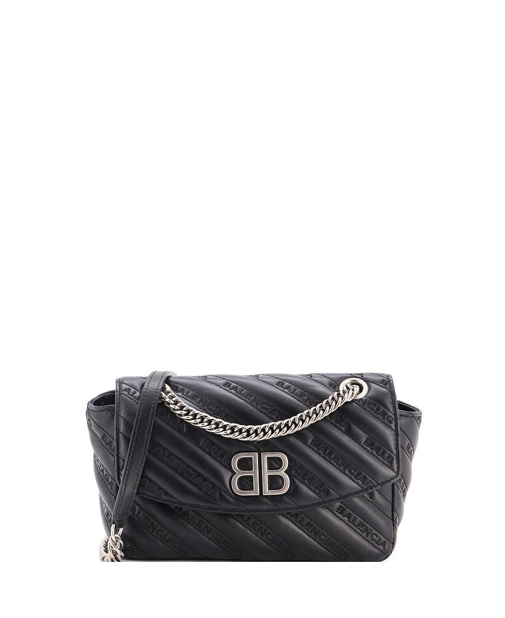 Pre-Owned Balenciaga Маленькая сумка через плечо BB Chain из тисненой кожи