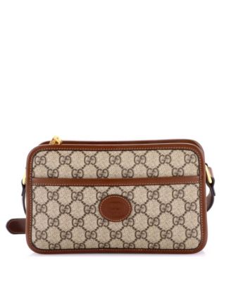 Pre-Owned Gucci Mini Interlocking G Patch Camera Bag GG Coated Canvas