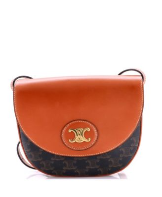 Celine Small Besace сумка через плечо из кожи и канваса, Pre-Owned