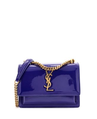 Saint Laurent Маленькая сумка через плечо Sunset из лакированной кожи