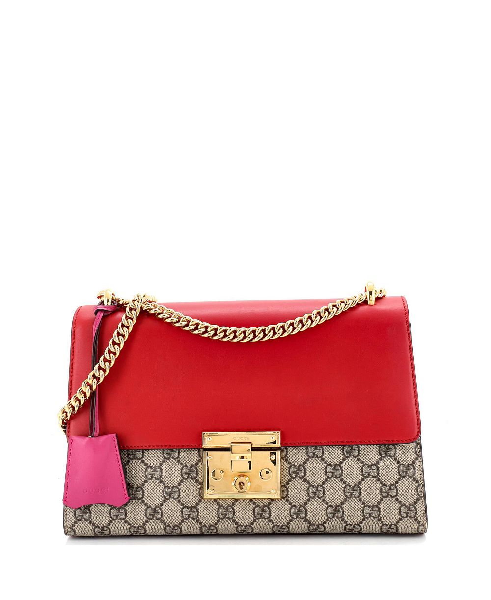 Сумка Gucci Medium Padlock Shoulder Bag GG Coated Canvas and Leather б/у