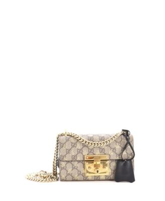 Pre-Owned Gucci маленькая сумка через плечо с навесным замком, принт GG, покрытие из канваса