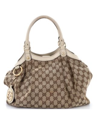 Pre-Owned Gucci Medium Sukey Tote GG Canvas with Leather