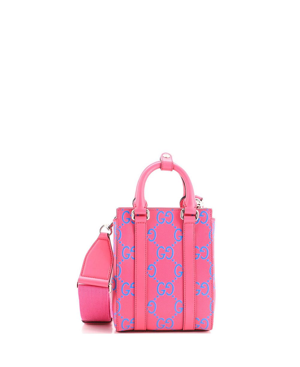 Мини-сумка Gucci Convertible Open Tote, б/у, GG Embossed Perforated Leather