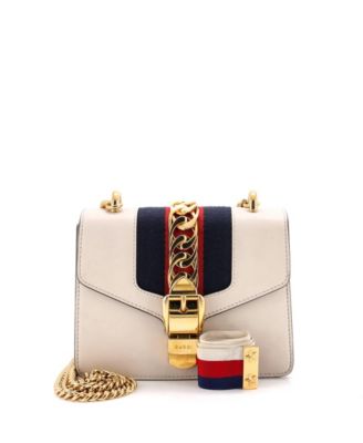 Женская кожаная сумка на плечо Gucci Mini Sylvie Chain Shoulder Bag Pre-Owned