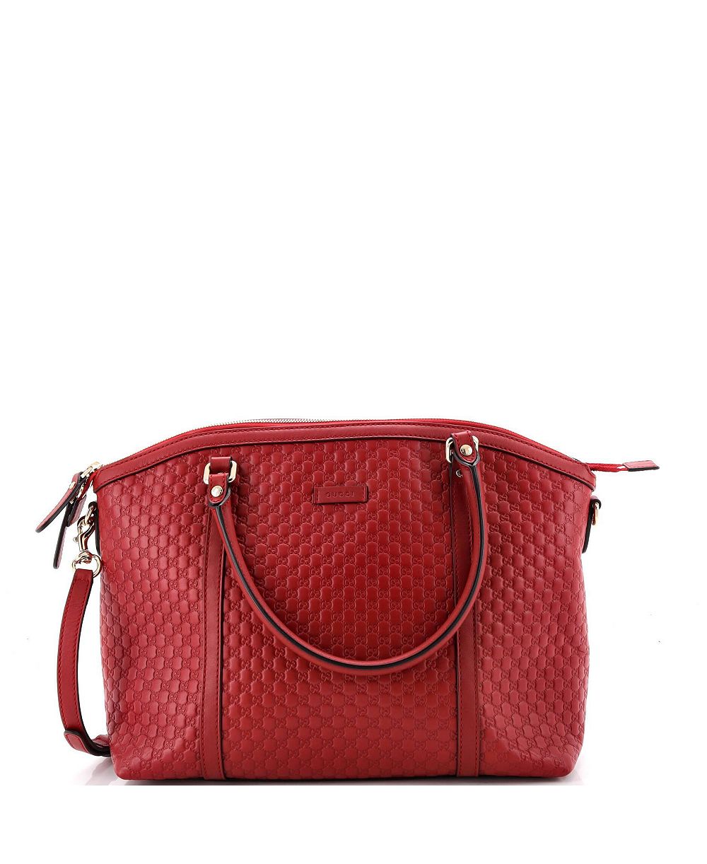 Pre-Owned Gucci Medium Britt Convertible Dome Satchel Microguccissima из кожи