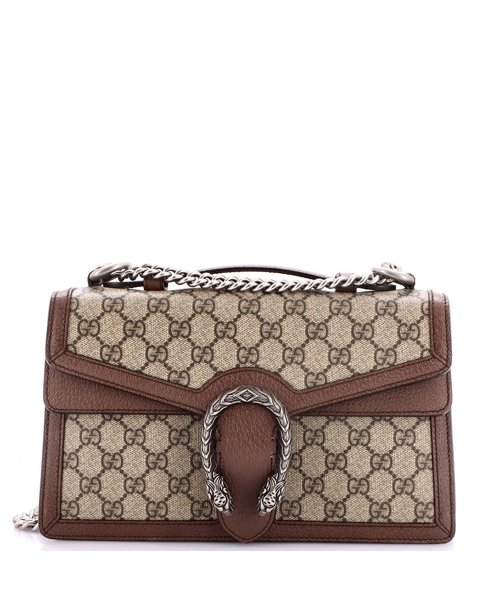 Pre-Owned Gucci Small Dionysus Top Handle Chain Bag GG Coated Canvas