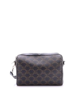 Б/у мини-сумка Celine Convertible Zip Boston из покрытого холста Triomphe