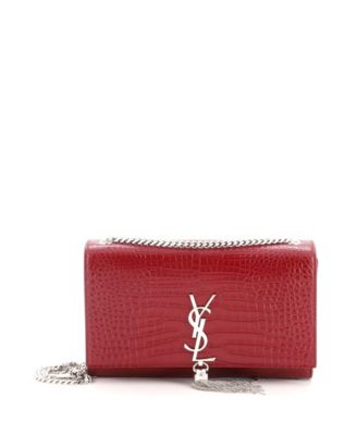 Pre-Owned Saint Laurent средняя сумка через плечо Classic Monogram с кисточкой из тисненой кожи