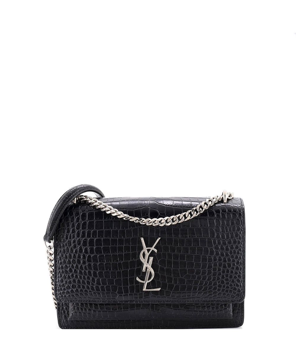 Saint Laurent Medium Sunset Crossbody Bag Embossed Leather б/у