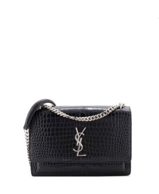 Saint Laurent Medium Sunset Crossbody Bag Embossed Leather б/у