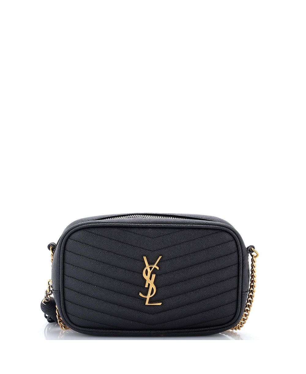 Pre-Owned Saint Laurent Mini Lou Camera Bag Matelasse Chevron Leather