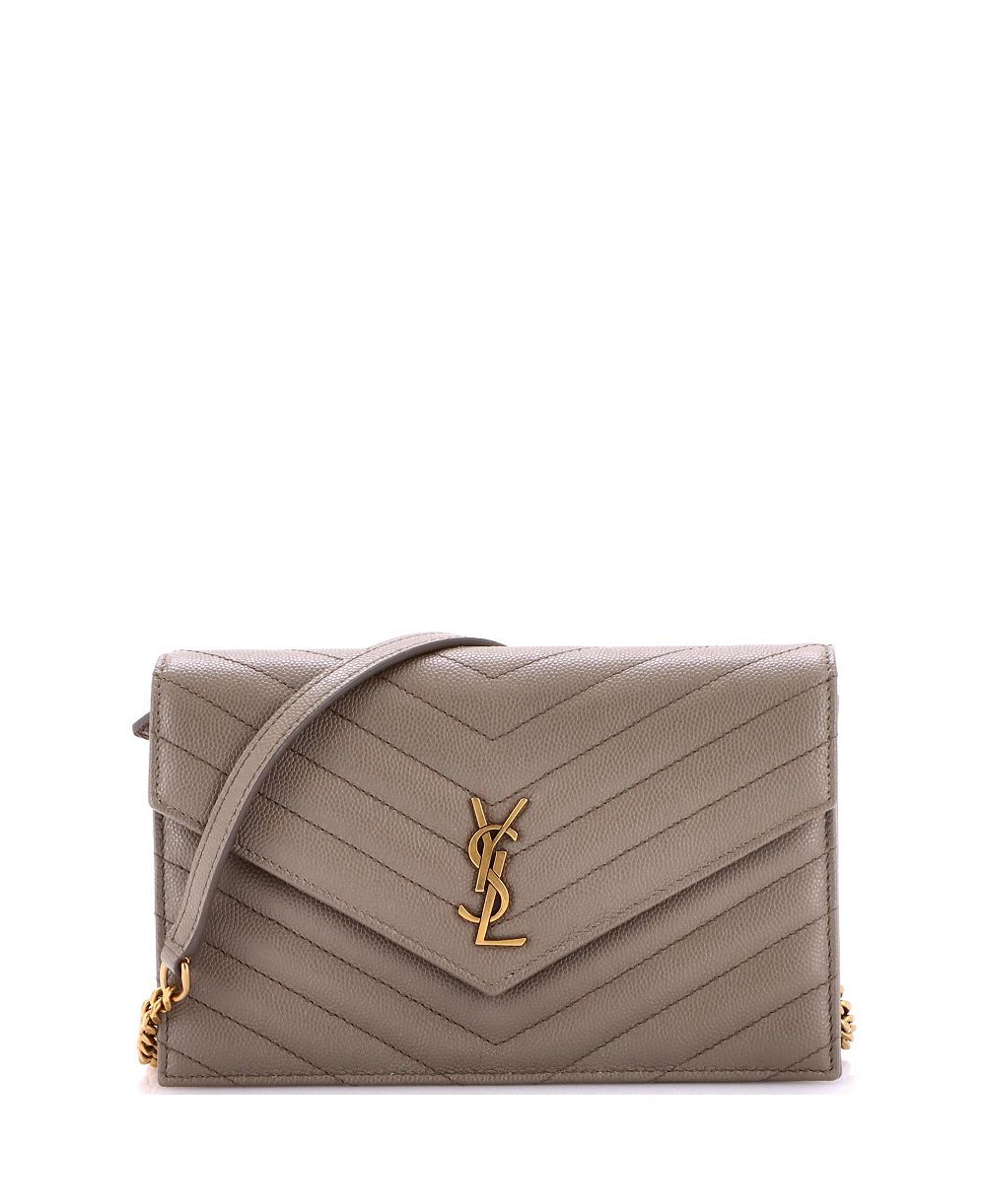 Б/у кошелек Saint Laurent Small Classic Monogram на цепочке из кожи Matelasse Chevron