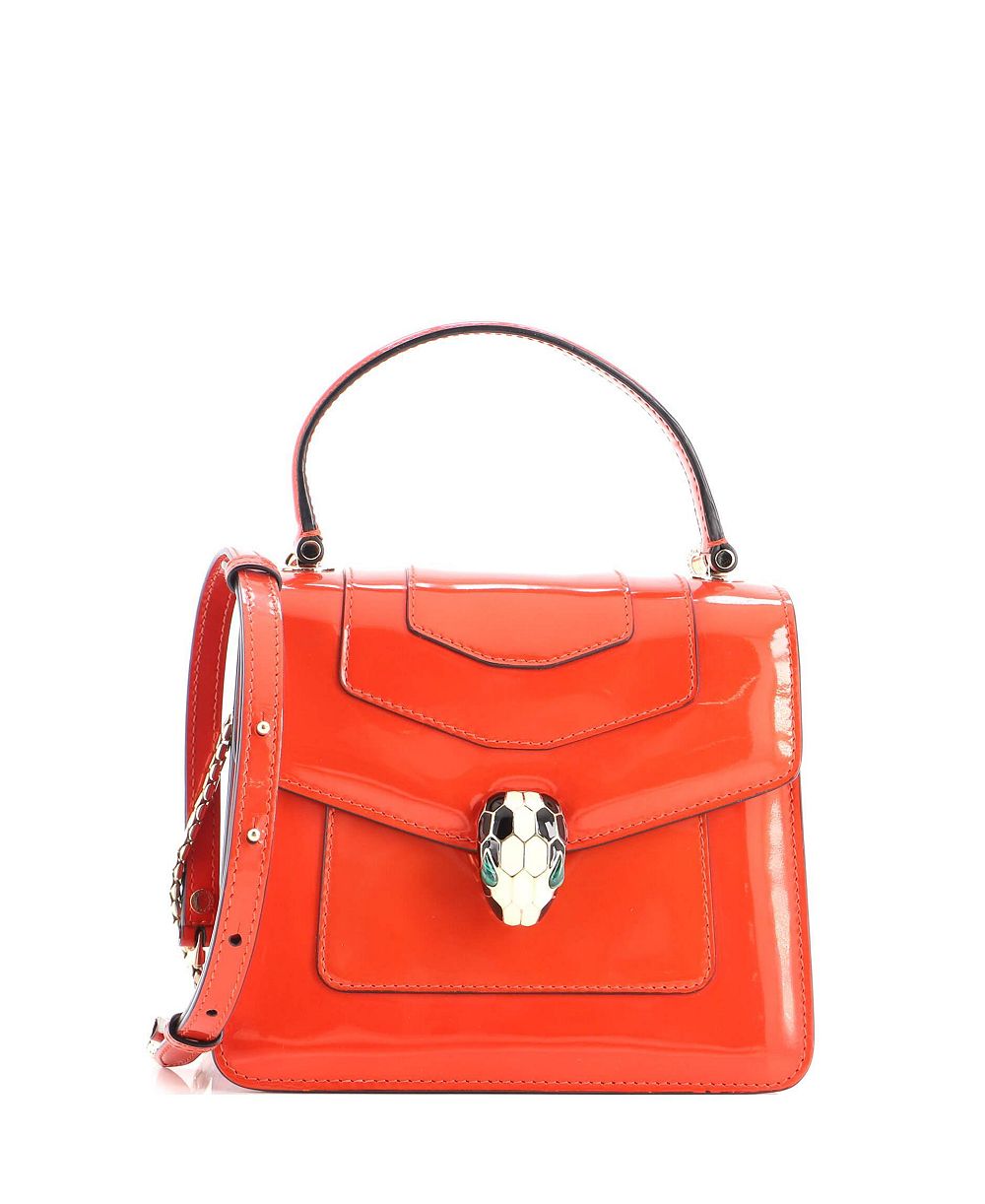 Сумка Bvlgari Small Serpenti Top Handle из лакированной кожи Pre-Owned